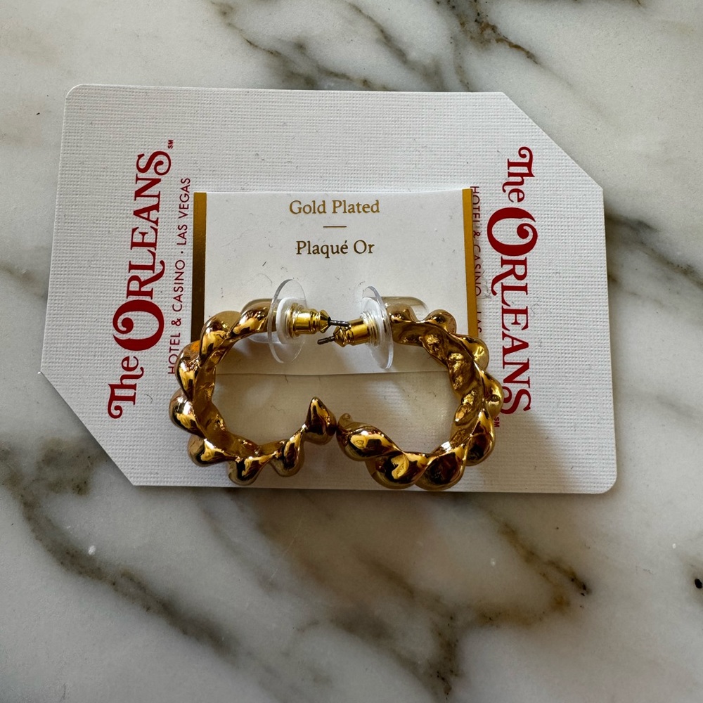 Small gold plated twisted hoop earrings